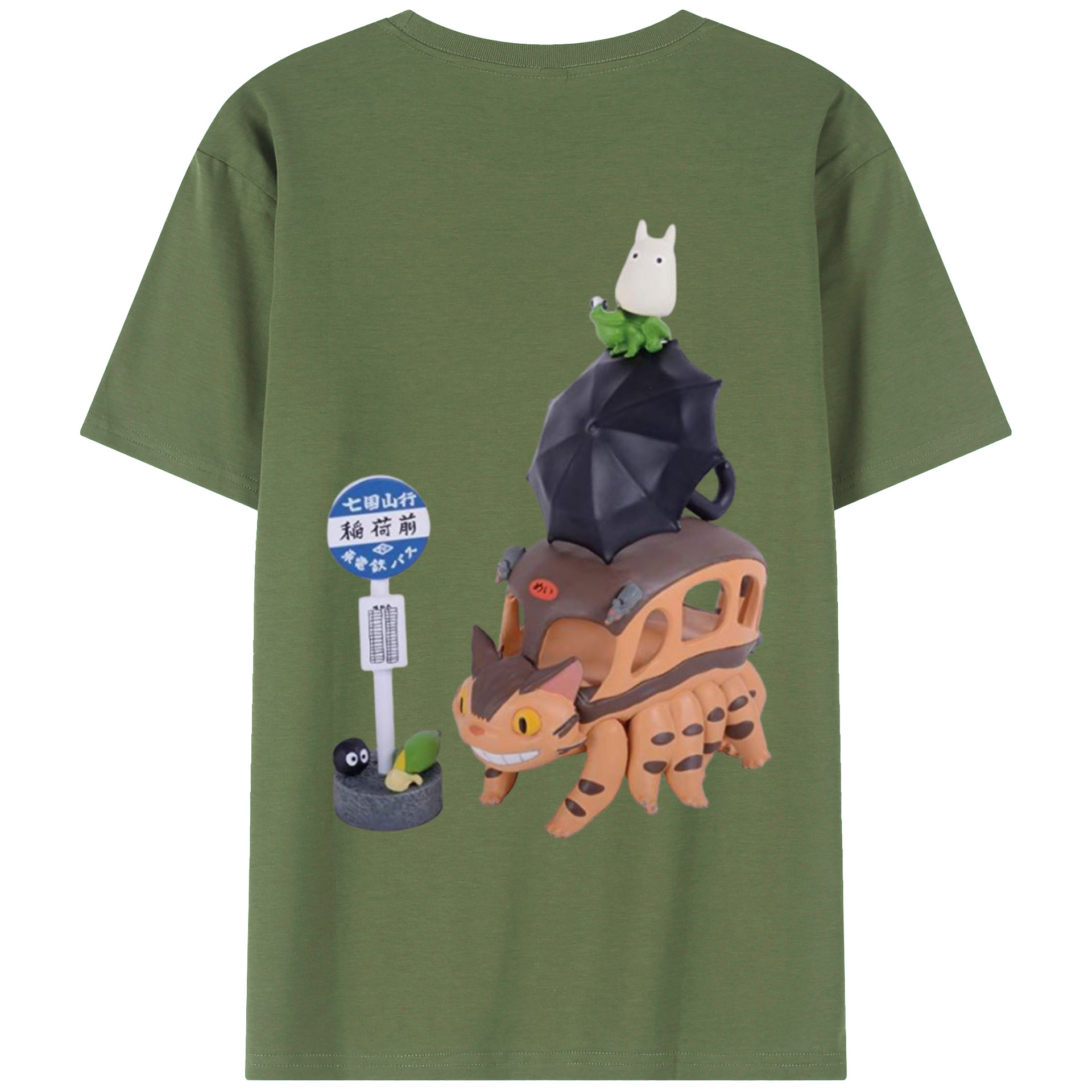 （画像用） となりのトトロ 草壁メイ 草壁サツキ My Neighbor Totoro Satsuki Kusakabe Mei Kusakabe 綿100％ メンズ半袖Tシャツ（バックプリント） 通気性